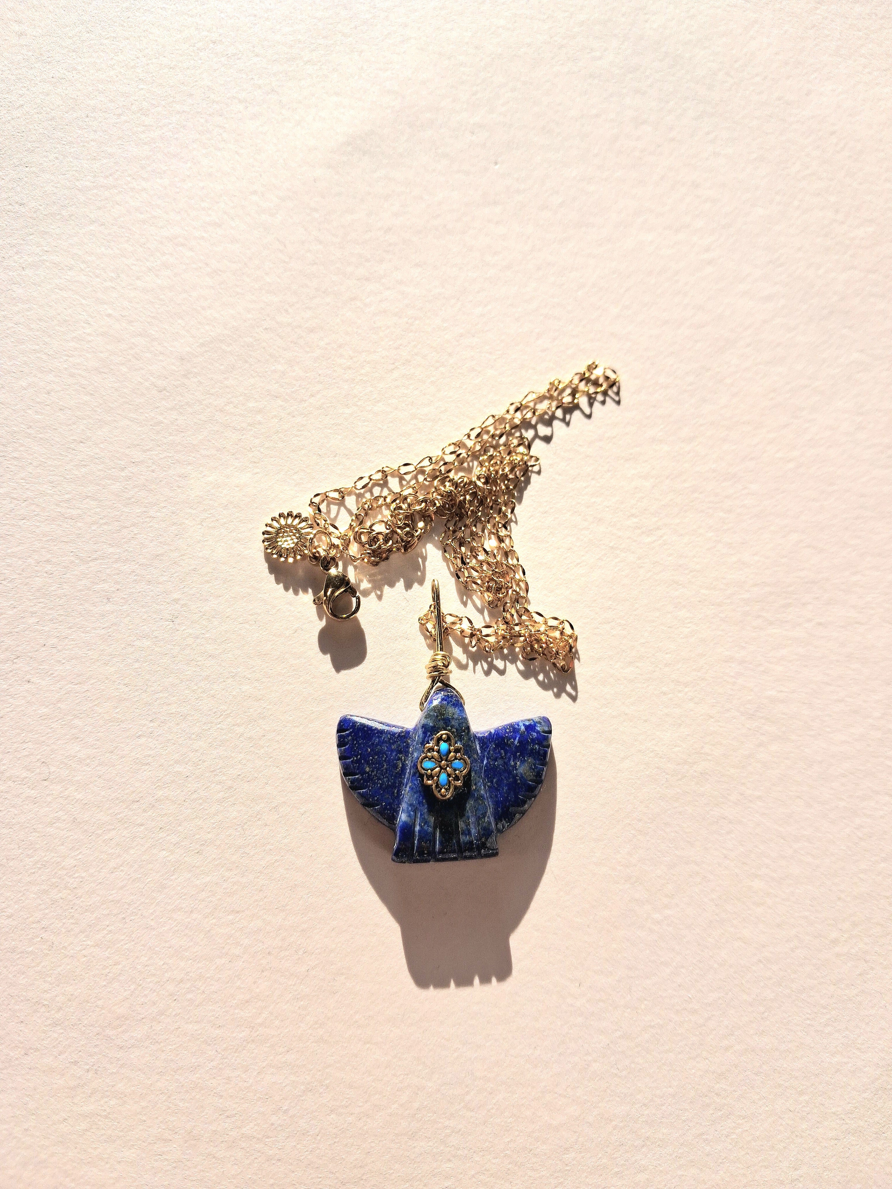 Collier aigle en lapis lazuli
