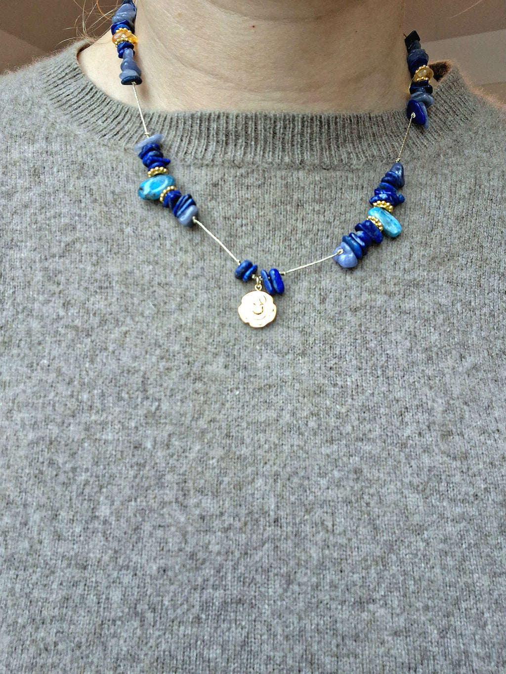 Collier signature scarabée (court)