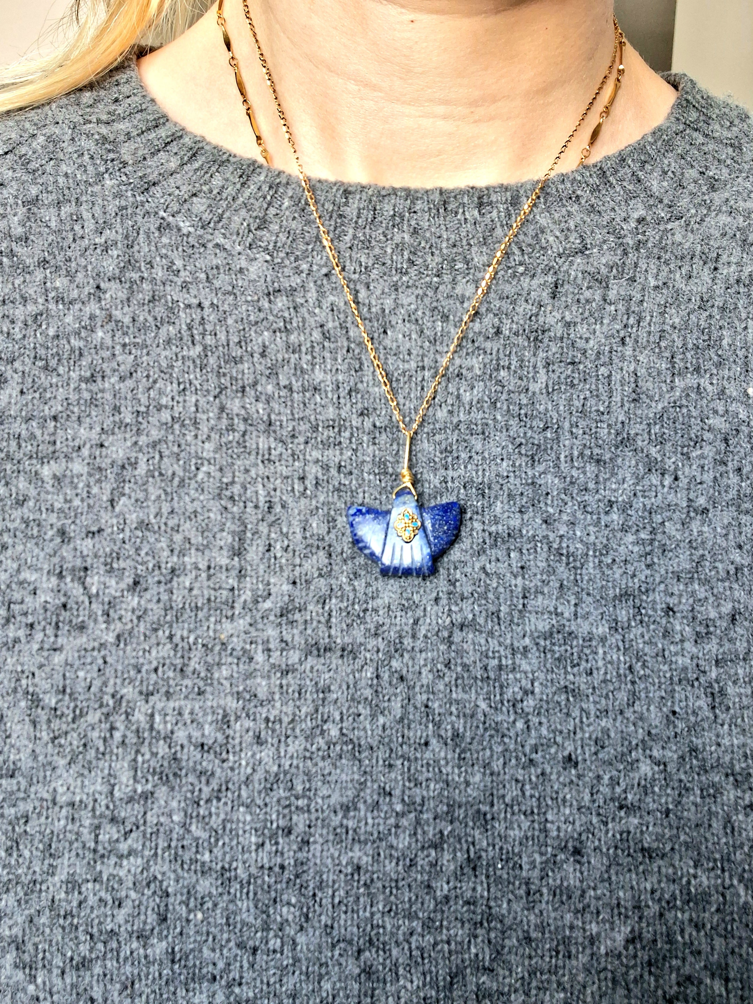 Collier aigle en lapis lazuli