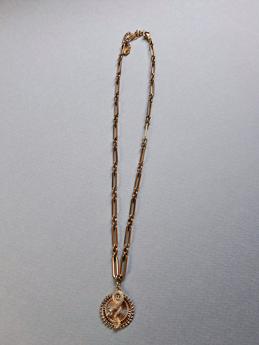 Collier maillon pendentif serpent