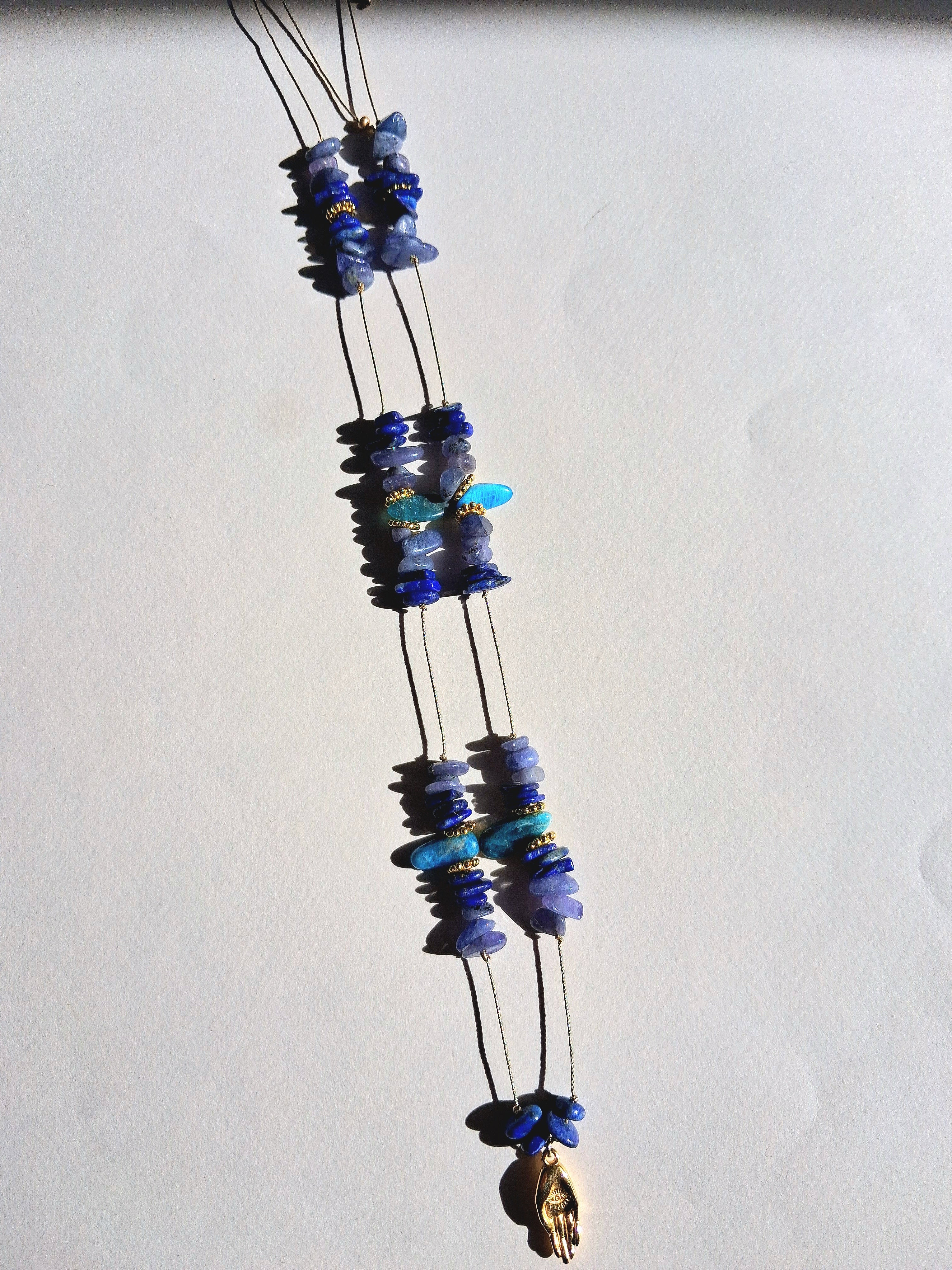 Collier signature tanzanite/lapis lazuli