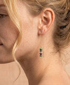 Boucles d'oreilles vertes chaine