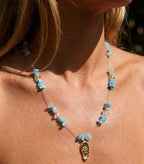 Collier signature aigue-marine