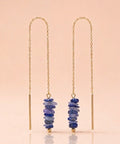 Boucles d'oreilles bleues chaine