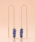 Boucles d'oreilles bleues chaine