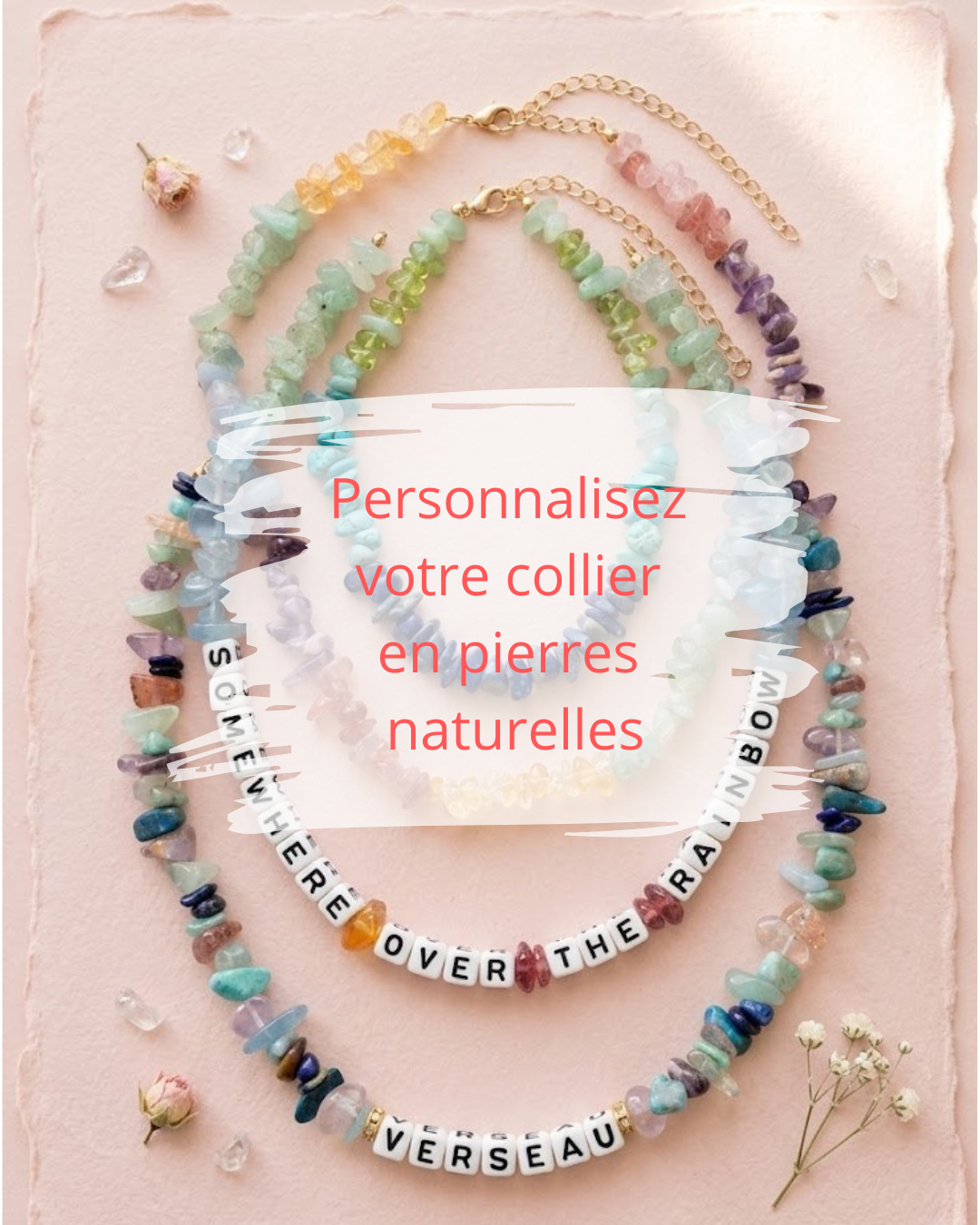 Collier pierres à personnaliser