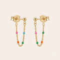 Boucles d'oreilles chainette multicolore