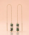 Boucles d'oreilles vertes chaine