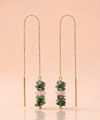 Boucles d'oreilles vertes chaine