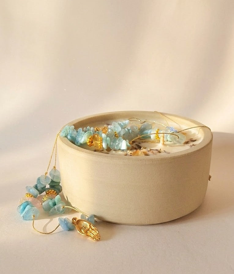 Collier signature aigue-marine