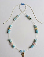 Collier signature aigue-marine